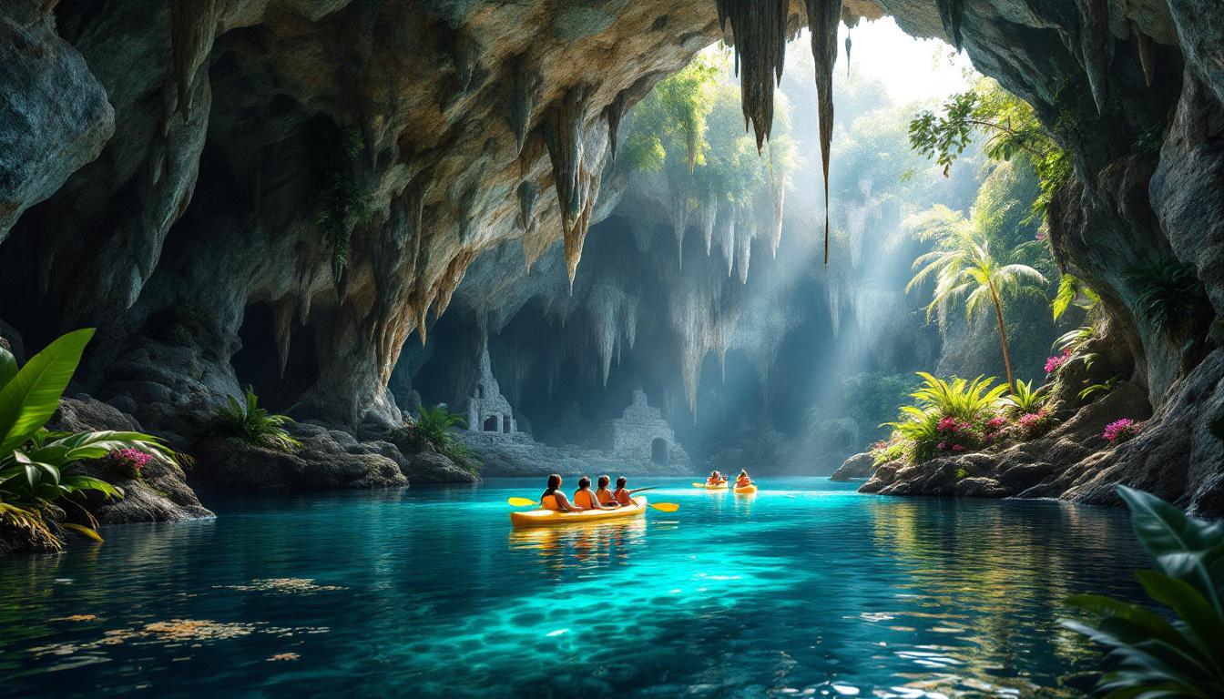 découvrez le yucatán comme jamais auparavant avec le nouveau dlc de kayak vr. plongez dans des cavernes mystérieuses, participez à des visites guidées fascinantes et vivez des descentes en kayak palpitantes à travers des paysages à couper le souffle. préparez-vous pour une aventure inoubliable au cœur des merveilles naturelles du yucatán !