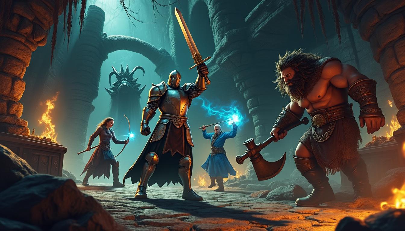 découvrez heroes ensemble vr, une expérience immersive de dungeon crawler roguelite en coopération. partez à l'aventure en équipe, affrontez des ennemis redoutables et explorez des donjons générés aléatoirement en réalité virtuelle !