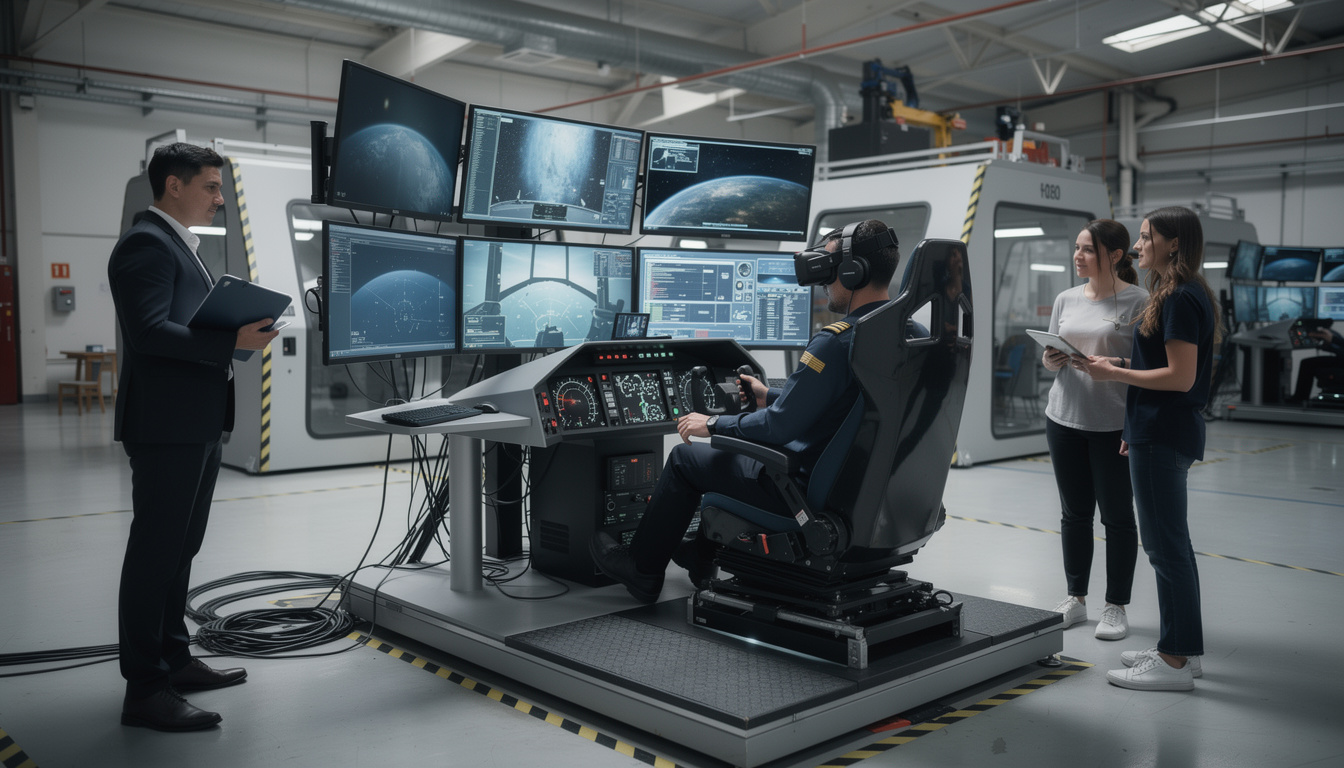 découvrez les simulateurs de vol et spatial en réalité virtuelle, pour ressentir les sensations des g et de la gravité zéro sans quitter le sol.