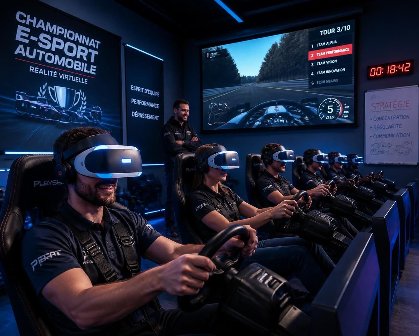 découvrez comment organiser un championnat interne d'entreprise alliant e-sport automobile et réalité virtuelle pour renforcer la cohésion d'équipe et vivre une expérience immersive unique.