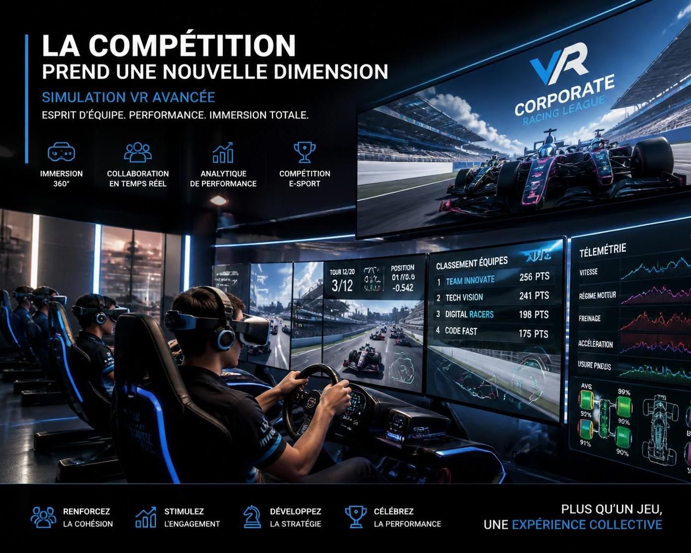 découvrez comment organiser un championnat interne d'entreprise alliant e-sport automobile et réalité virtuelle pour renforcer la cohésion et dynamiser vos équipes.